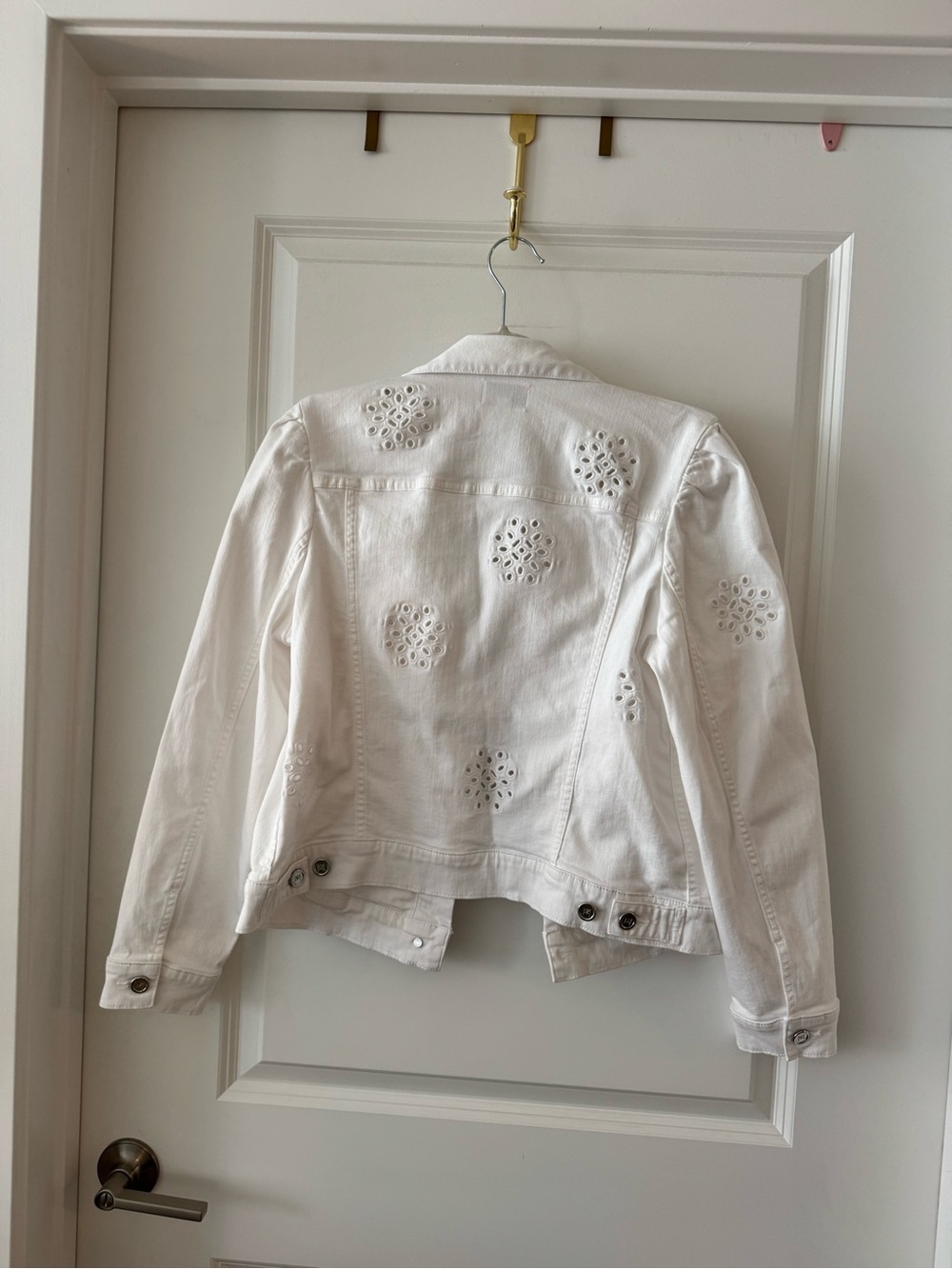 Milly White Eyelet Gemma Jacket Size Large - Picture 6 of 12